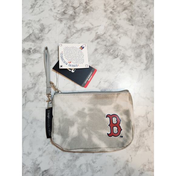 MLB Boston Red Sox Women's Gray Tie Dye‎ Zip Mini Wallet Wristlet NWT - Picture 1 of 5